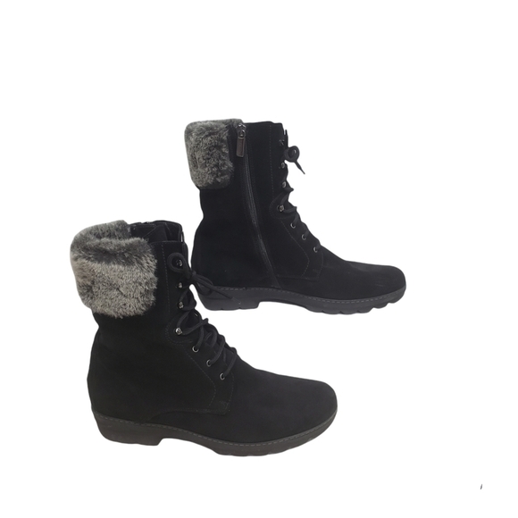 Aquatalia Women's Weatherproof Marvel Fur Trim Lace up Ankle Booties Siz… - Picture 13 of 13